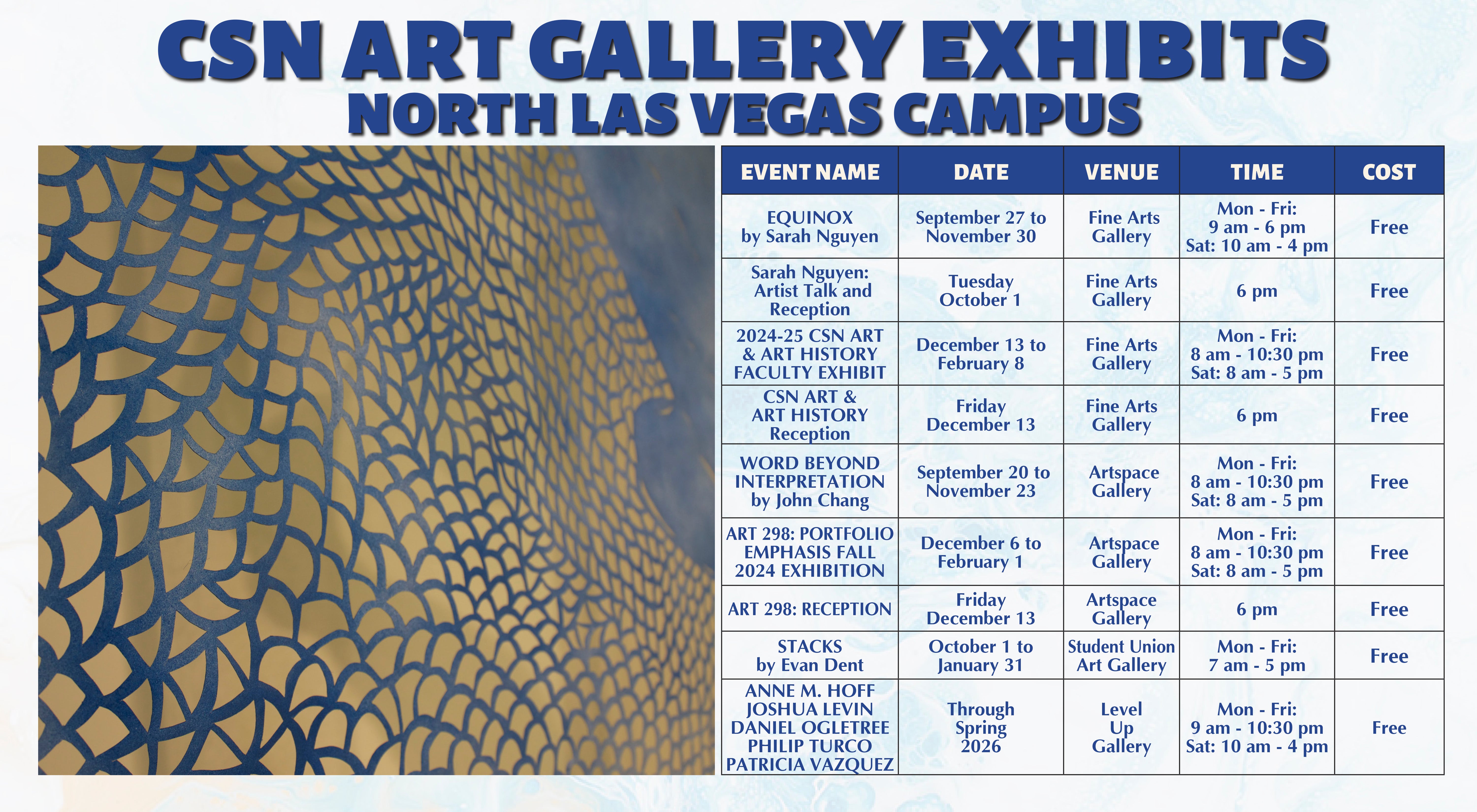 north las vegas art exhibits calendar