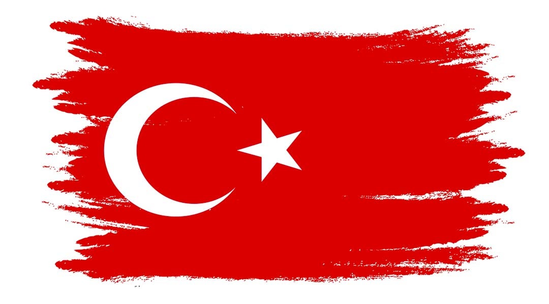 Turkey Watercolor Flag