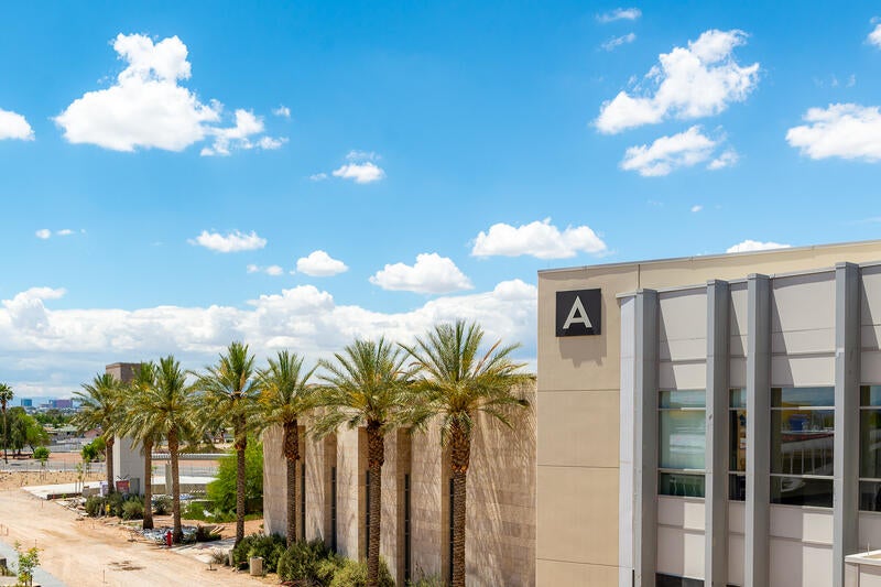 Roof level view of A building on the NLV campus